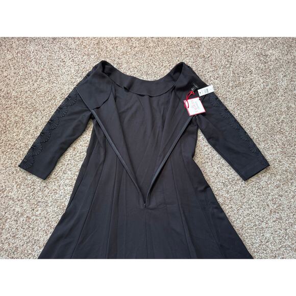 TALBOTS Women's Dress, Black, Elegant Crochet sleeve cutouts; size 8; Black; NWT - Picture 13 of 15